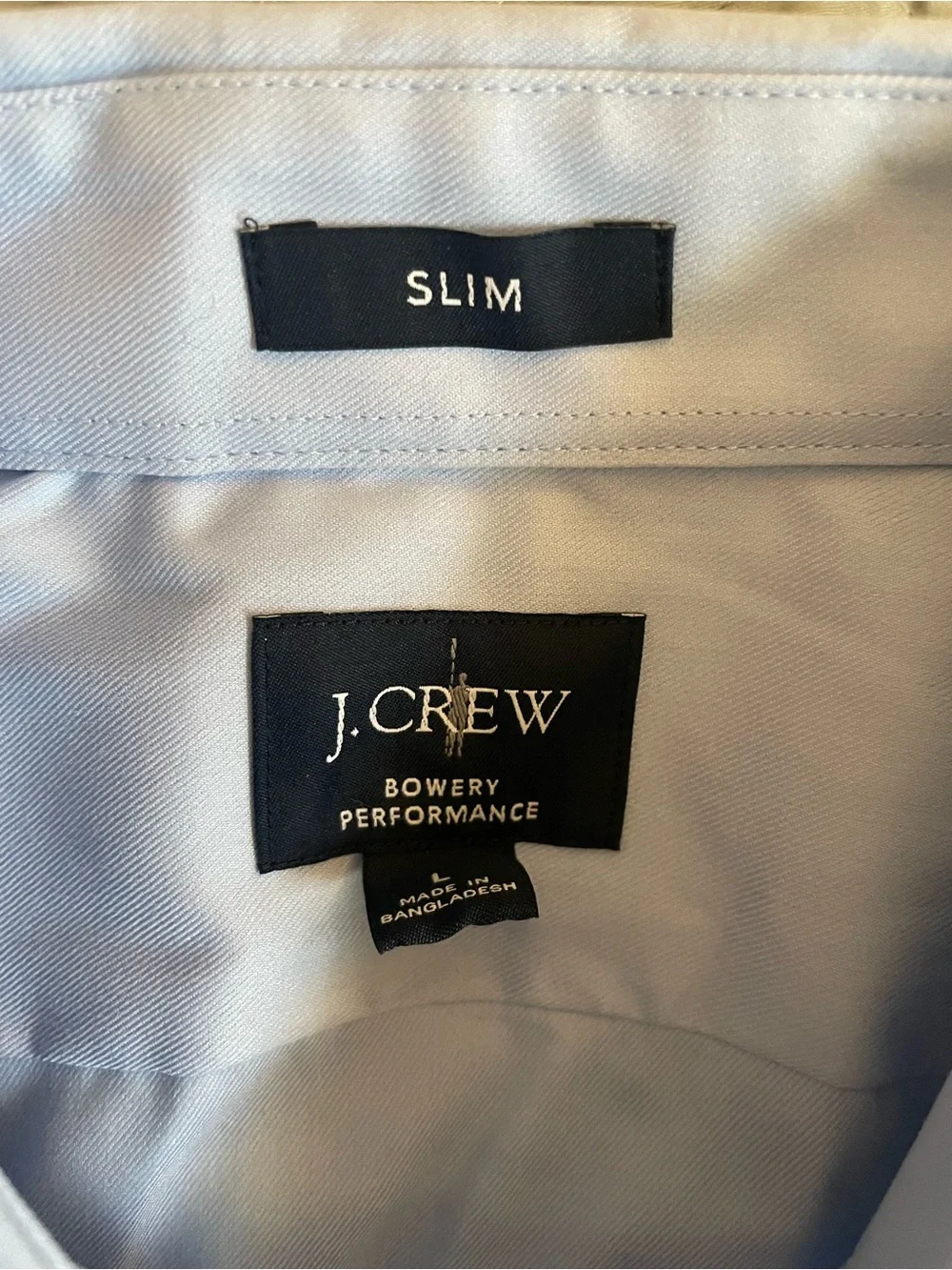 J. CREW Bowery Slim Performance Stretch Dress Shirt in Blue Size L CA351
